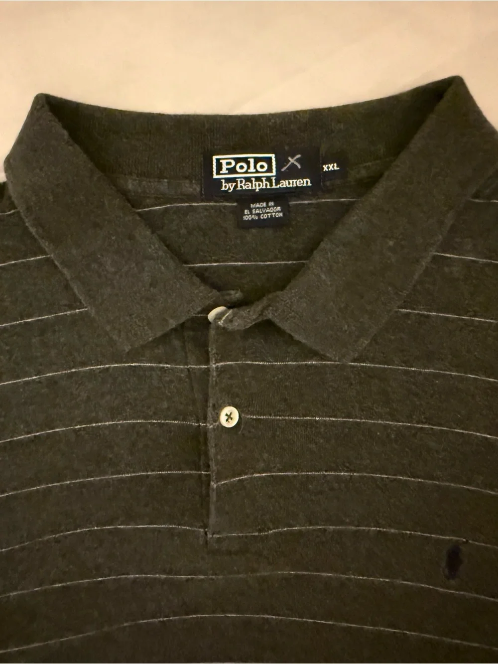 Polo by Ralph Lauren Black Long-Sleeve Striped Polo